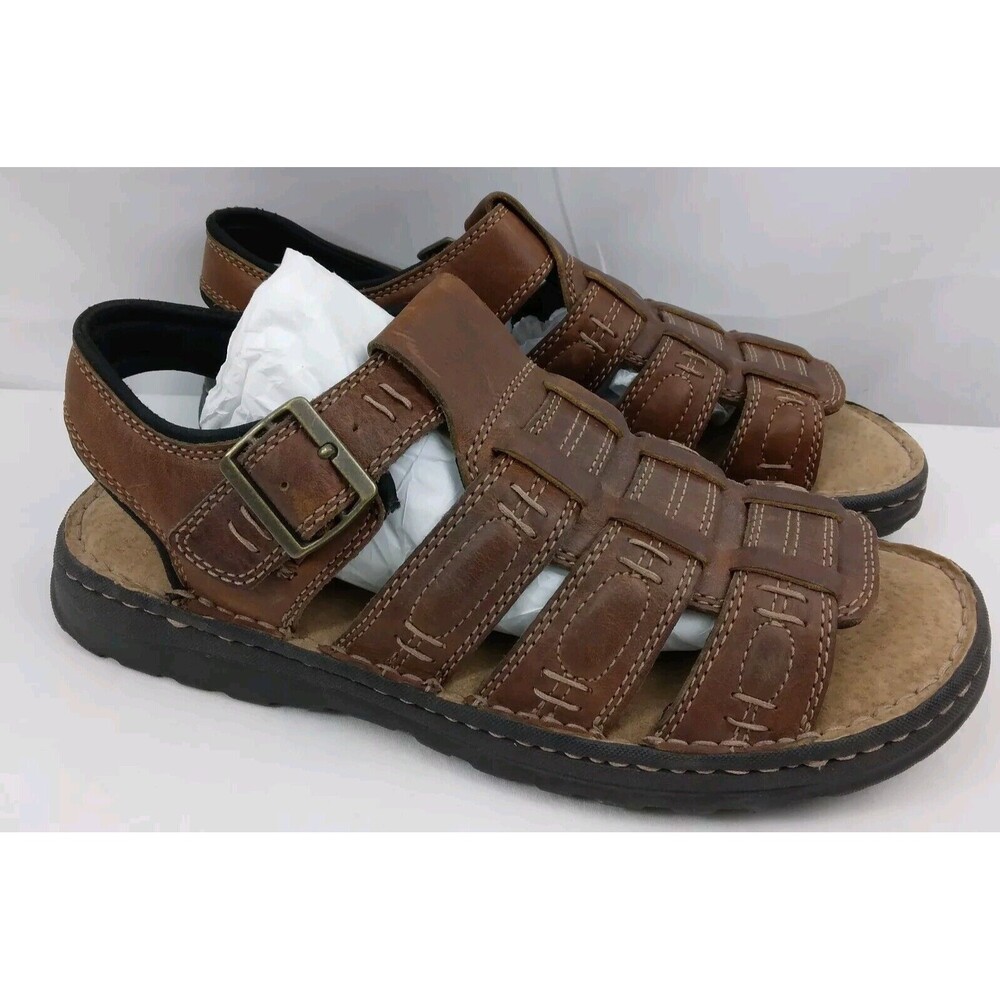 Journeys Fisherman Open Toe Sandals Brown Leather Y2K 90s Shoes Mens Size 10 M